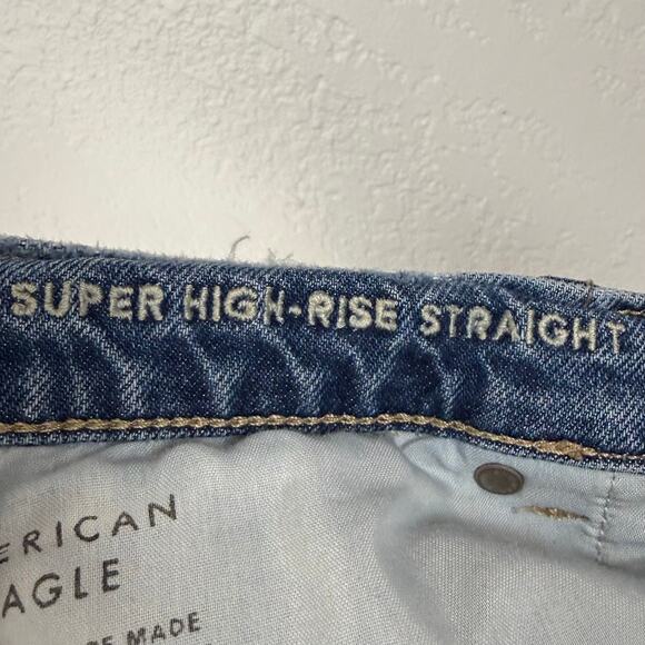 American Eagle Stretch Real Good Super High Rise Straight Jeans Size 18 - Picture 4 of 5